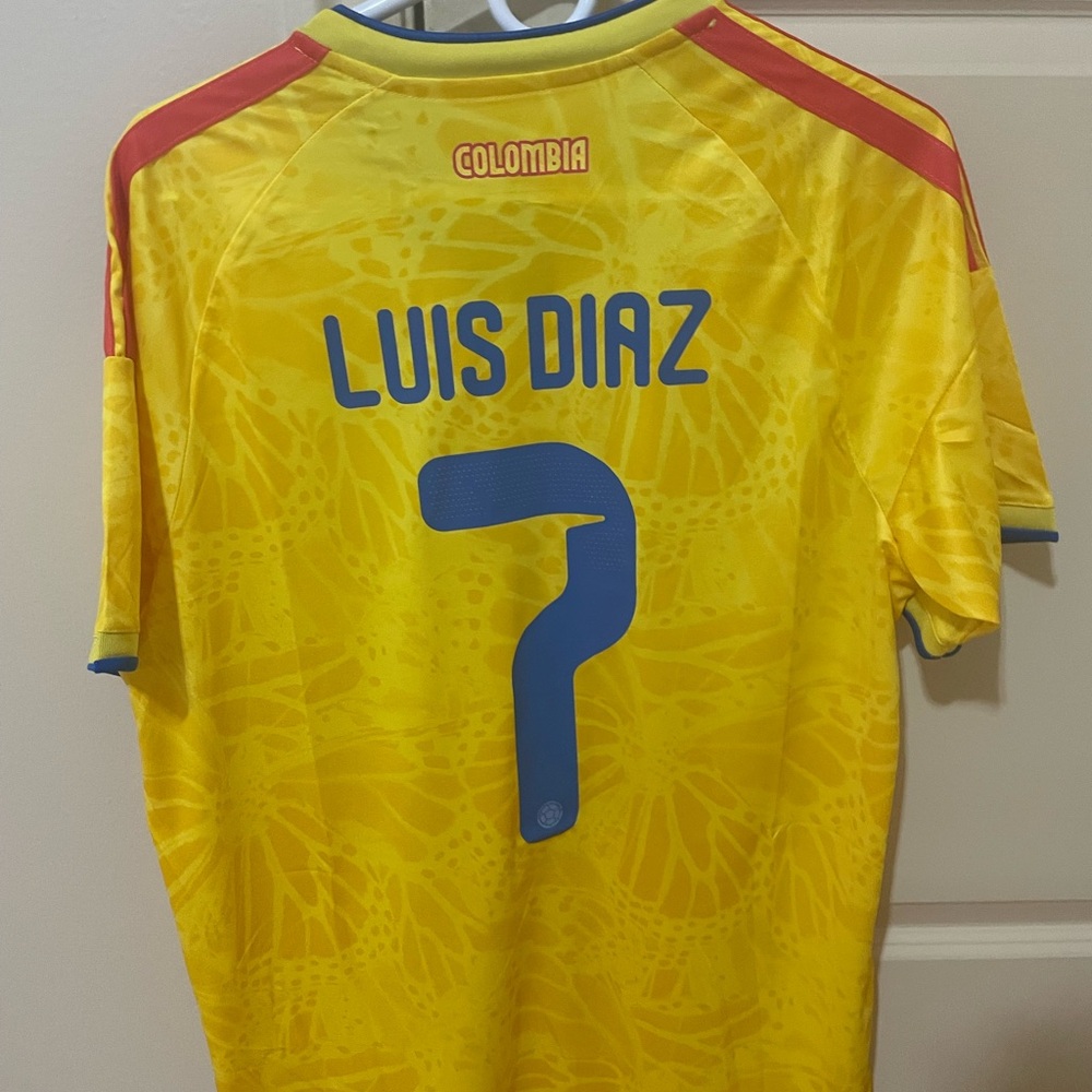L. Diaz adidas Yellow and Blue Colombia Jersey